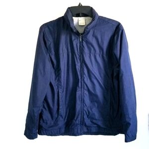 Nike blue lined hood windbreaker zip jacket